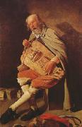 Georges de La Tour Hurdy-Gurdy Player (mk08) china oil painting reproduction